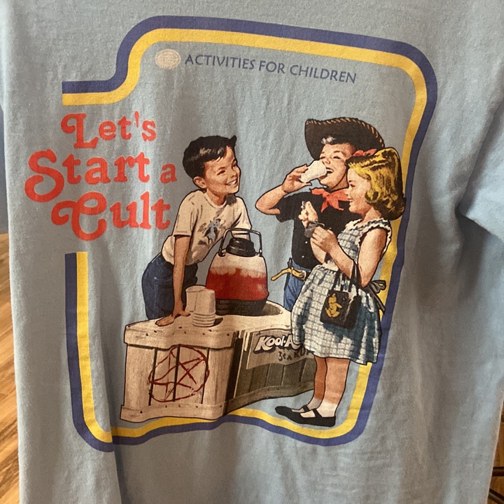 “Let’s start a cult” (activities for children t shirt)